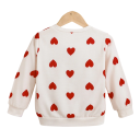 Sweatshirt de menina em creme com estampado de corações e decote redondo 2