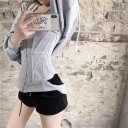 Sweatshirt feminina ajustada cinza 2