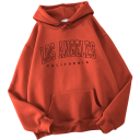 Sweatshirt feminina com capuz e bolsos Sweatshirt lisa em poliéster com a inscrição Los Angeles Peça de vestuário casual estilosa em várias cores 13