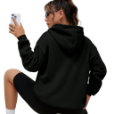 Sweatshirt feminina com capuz e bolsos Sweatshirt lisa em poliéster com a inscrição Los Angeles Peça de vestuário casual estilosa em várias cores 2