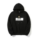 Sweatshirt feminina com capuz e estampa vegetal no peito Cordão ajustável Ombros caídos Punhos e barra canelados Poliéster 2