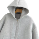 Sweatshirt feminina com fecho éclair, capuz e bolsos Sweatshirt de uma só cor em poliéster suave Peça confortável para o tempo livre em várias cores 3