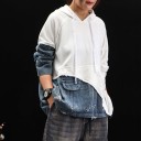 Sweatshirt feminina com inserção em denim 4