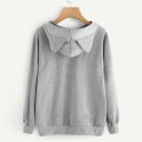Sweatshirt feminina com orelhas de gato no capuz Inscrição I'm a cat Bolso canguru Cordão de ajuste Manga longa Punhos canelados Algodão 9