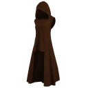 Sweatshirt longa feminina sem mangas com capuz e cordões Corte assimétrico, frente mais curta e parte de trás longa Parte inferior 1