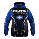 Sweatshirt masculina com capuz e cordão ajustável e mangas longas com estampa total em estilo de corrida azul e preto 1