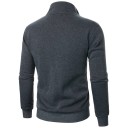 Sweatshirt masculino com fecho éclair e gola alta Sweatshirt desportivo para o tempo livre Sweatshirt de manga longa Estilo casual para uso diário 3