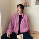 Sweatshirt oversized feminina com fecho éclair e capuz 2