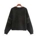 Sweatshirt preta feminina com pedras 1