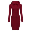 Sweatshirtkjole med hætte og kængurulomme Sporty løs pasform Langærmet Blødt materiale Til hjemmet og udelivet Efterår forår Streetwear outfit 4