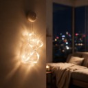 Świąteczne Zawieszone LED Światło Bałwanek 21 x 15 cm Na Baterie AAA Z Przyssawką Świecący Bałwanek Z Miotłą Ciepłe Białe Na Okno i Drzwi 5