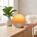 Świetlny budzik z symulacją wschodu s głośnikiem Bluetooth 30 dźwięków i biały szum 10 kolorów światła Timer do zasypiania Biały Do sypialni 2
