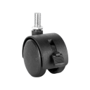 Swivel Castors with Thread and Brake 30×40×62 mm, Threaded Stem Mounting, Black Finish, for Office Furniture and Chairs 2