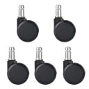 Swivel Furniture Castors with Pin, Wheel Diameter 50 mm, Pin 11 mm, Length 21 mm, PU Rubber, Steel and Plastic, for Chairs and Furniture 1