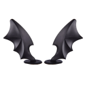 Σύνολο 2 τμχ σιλικόνινα φτερά για κράνος Χαριτωμένες ελαστικές διακοσμήσεις με βεντούζα Unisex αξεσουάρ κράνους Αφαιρούμενα στολίδια για λείο επιφάνειες 5