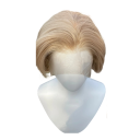 Syntetická paruka krátký bob s krajkou vpředu základna 33x10 cm hustota 150% délka 20,3 cm medově blond pro ženy na denní i párty nošení 2