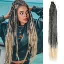 Syntetické dredy Dlouhé příčesky 61 cm Ombre loc Na prodloužení vlasů Reggae styl Lehké a pružné Snadná instalace i odstranění 1
