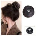 Syntetický drdol s elastickou kruhovou sponou vlasový doplněk pro rychlý účes a vytvoření objemného drdolu 2