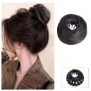 Syntetický drdol s elastickou kruhovou sponou vlasový doplněk pro rychlý účes a vytvoření objemného drdolu 1