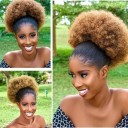 Syntetický příčesek afro drdol se stahovací šňůrkou a hřebínky, kudrnatá paruka pro upravený účes, vlasový doplněk pro ženy 4