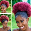 Syntetický příčesek afro drdol se stahovací šňůrkou a hřebínky, kudrnatá paruka pro upravený účes, vlasový doplněk pro ženy 5