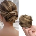 Syntetický příčesek na drdol gumička do vlasů zahuštění účesu elastické uchycení pro rychlý účes a každodenní nošení 4