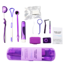 Système d'hygiène dentaire 12 pièces brosse à dents accessoires interdentaires fil dentaire miroir étui de voyage soins bucco-dentaires 2