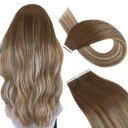 Système de bandes adhésives pour extensions et épaississement de cheveux 20 pcs 45 cm cheveux naturels humains avec bande adhésive pour coiffure 16