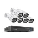 Système de caméra de sécurité 5MP 6 caméras 90° kit de surveillance application mobile XMEye Pro blanc pour la surveillance de la maison et des locaux 1