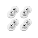 Système de roulettes pivotantes avec mécanisme à billes 53×30 mm, 4 pièces par set, finition blanche avec billes métalliques pour le déplacement 1