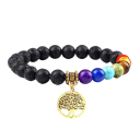 Syv chakra armbånd med lavasten 2