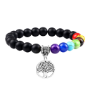 Syv chakra armbånd med onyx 1