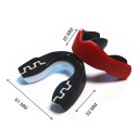 Szájvédő ökölvíváshoz és kontakt sportokhoz, fekete, 3D fogminta, állítható forma, hőre adaptálható, tokban 3