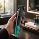 Szakáll- és részletvágó USB-ről tölthető Akár 240 perc üzemidő 3 vezetőfésű 1–3 mm Fekete-zöld 3