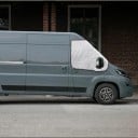 Szélvédő takaró Fiat Ducato Citroën Jumper Peugeot Boxer 2006-2022 Steppelt Ezüst Oldalsó ablak takaró Tükör kivágások Hó ellen 4