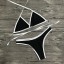 Szexi kétszínű háromszög alakú bikini - fekete-fehér 2