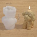 Szilikon gyertya forma pudli alakban öltönyben és ingben 5,2 x 6,6 cm Forma gyertyák, szappanok, csokoládék és dekorációk készítéséhez 2