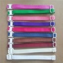 Színes állítható nyakörvek kutyáknak 100 db Vékony textil szalag műanyag csattal és csúszó csattal Hossz 20-tól 40 cm-ig Véletlenszerű színek 4