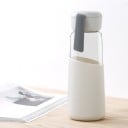 Szklana butelka podróżna na wodę 400 ml Silikonowa osłona dla wygodnego uchwytu Zatyczka z uchwytem Wymiary 19,8 x 7 cm Na wodę 3