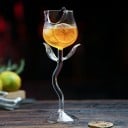 Szklanka do wina w kształcie róży 100 ml dekoracyjna szklanka na nóżce wysokość 22 cm z przezroczystego szkła oryginalna szklanka do serwowania 3