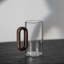 Szklany kubek z uchem cylindryczny kształt przezroczyste szkło 350 ml prosta szklanka do kawy herbaty wody lub zimnych napojów do użytku domowego 3