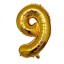 Születésnapi arany lufi 40 cm-es számmal 10