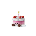 Születésnapi torta építőjáték 4 x 4,15 x 4,55 cm 138 darab Mini torta gyertyával Kerek alap Dekorációk Aranyos arc dekoratív modell 1