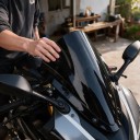 Szyba czołowa do motocykla Yamaha R125 2014–2018 Osłona wiatrowa Bezpośrednia wymiana Tworzywo ABS Czarna błyszcząca Część zamienna do przedniej 2