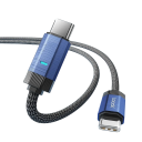 Szybki kabel ładujący Dual USB C 2 m 240 W PD3.1 Super szybkie ładowanie Światło LED USB 2.0 48 V 5 A Przesyłanie danych 480 Mb/s Kabel 6