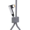 Szybki kabel ładujący USB A do USB C 2 m łokieć 90 stopni 6A typu C kabel do ładowania i przesyłania danych ładowanie i synchronizacja urządzeń 7