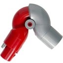 Szybkozłączny adapter z elastycznym kolanem 90° czerwony i szary ABS do Dyson V7 V8 V10 V11 V15 akcesoria części zamienne do odkurzaczy 1