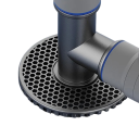 T-conector de desagüe de suelo para lavadoras con doble entrada, antidesbordamiento, azul-gris, universal 30–46 mm, adecuado para fregaderos y inodoros 4