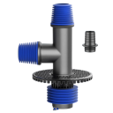 T-conector de desagüe de suelo para lavadoras con doble entrada, antidesbordamiento, azul-gris, universal 30–46 mm, adecuado para fregaderos y inodoros 8