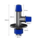 T-conector de desagüe de suelo para lavadoras con doble entrada, antidesbordamiento, azul-gris, universal 30–46 mm, adecuado para fregaderos 5